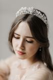 Heirloom-Quality Wedding Tiara | Silver Lace & Pearl Bridal Headpiece 2 small
