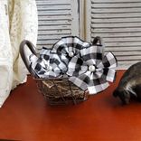 Farmhouse Flower Accents Buffalo Plaid Black And White Diy Magnets, Accents 2 small