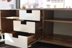 Mid Century Modern Solid Walnut Credenza 1 small