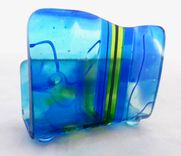 Fused Glass Business Card Holder - Smooth Sailing 4 small