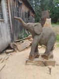 Chainsaw Carving: Baby Elephant 2 small