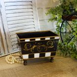 Courtly Towel Caddy Black And White Check Vanity Storage Bin 4 small