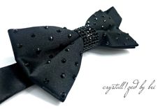 Any Color Partially Crystallized Bow Tie Bling Genuine European Crystals Bedazzled 1 small
