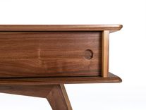 Modern Tv Console, Mid Century Modern Style In Solid Walnut "Montecito" 6 small