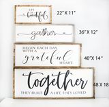 Bedroom Signs Framed White Together Is Our Favorite Place To Be Sign, Rustic Farmhouse Wall Decor 3 small