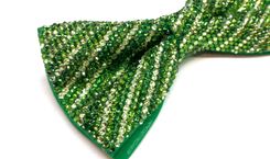 Any Color Triple Stripe Crystallized Bow Tie Bling Genuine European Crystals Bedazzled 2 small