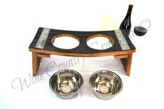 Elevated Wine Barrel Pet Feeder - Wiedii - Made From Retired California Wine Barrels 5 small