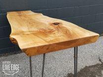 Live Edge Sofa Table- Console Table- Foyer Table- Natural Wood- Mid Century- Light Wood 3 small