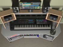 Studio Table, Music Production Desk, Music Instruments Stand 3 small