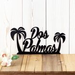 Custom Metal House Name Sign with Tropical Palm Trees 1 small
