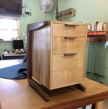 Cantilever Walnut And Maple Desk Set 2 small