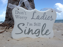 Silver/Gold Don't Worry Ladies I'M Still Single Kids Sign, Ring Bearer Sign. 1 small