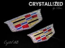 Cadillac Crystallized Car Emblem Bling Genuine European Crystals Bedazzled 3 small