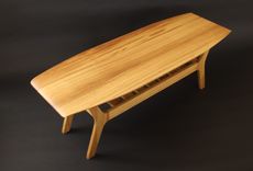 Noll Wide Body Danish Surfboard Coffee Table In Iroko (African Teak) 3 small