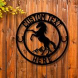 Custom Horse Ranch Sign, Personalized Metal Ranch Sign, Metal Hose Sign, Mustang Sign 2 small