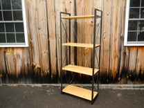 Welded Steel And Wood Bookshelf / Display Shelf 1 small
