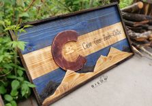Personalized 18x32in Framed Colorado Flag 1 small