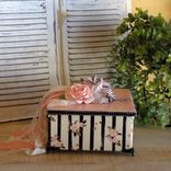 Vintage Rose Pinstripe Storage Box Pink And Black French Chic Decor 6 small