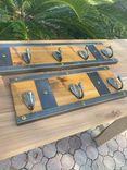 Live Edge Cedar Wood And Metal Hanger Coat Rack 5 small