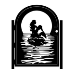 Whimsical Decorative Steel Gate - Mermaid Garden Gate - Artistic Steel Wall Panel - Handmade 2 small