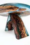 Black Cherry Burl Islands Blue/Green Resin Art 30" Modern Coffee Table 1 small
