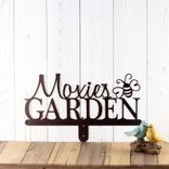 Custom Metal Garden Name Sign with Bumble Bee Insect 1 small