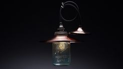 Hand-Spun Copper Pendant Light With Vintage Mason Jar Globe 1 small