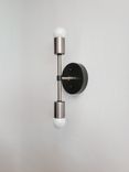 Modern Black & Brushed Nickel Light - Linear Mid Century Silver Wall Sconce 4 small
