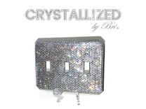 Toggle Crystallized Wall Light Switch Plate Bling Genuine European Crystals Bedazzled 3 small