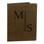 Custom Engraved Dark Brown Leather Portfolio 3 small