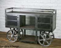 Modern Industrial Pantry Cabinet, Vintage-Style Cupboard, Industrial Storage Cabinet 5 small