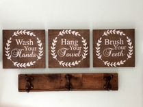 Rustic Farmhouse Bathroom Signs Set 1 small