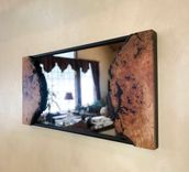 Eye-Catching Live Edge Cherry Burl Mirror 1 small