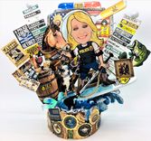 Police Officer Custom Birthday Cake Topper, Look Alike Police Cartoon Portrait 5 small