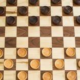 Walnut And Maple Checkers/Chess Board With Carved Border 5 small