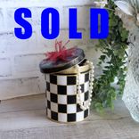 Elegant Checks Gift Box Decorative Gift Tin Home Decor Storage 1 small