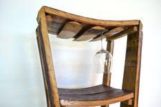 Large Narrow Wine And Glass Rack - Estrecho - Made From Retired California Wine Barrels 4 small