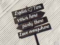Rustic Wood Vows Here Party There Love Everywhere Beach Wedding Sign 4 small