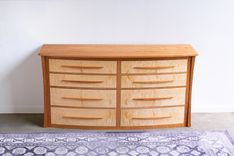 Curved Solid Wood Dresser For Bedroom In Cherry And Curly Maple "Savanna" 4 small