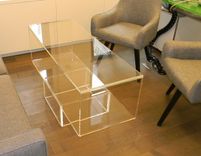 Acrylic "Upside Down" Waterfall Edge Cofee Table - Hand Crafted, Custom Sizing Always Available 2 small