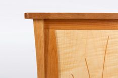 Nightstand With Drawer In Solid Cherry And Maple, Features Space For Laptop. "River Rushes" 6 small