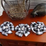 Farmhouse Flower Accents Buffalo Plaid Black And White Diy Magnets, Accents 4 small