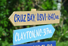 Mileage Destination Sign Post. Housewarming Gift. Garden/Yard Decor. 3 small