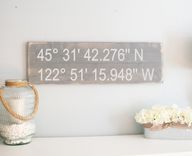 Longitude Latitude Sign - Gps Coordinates Wood - Personalized Wood Home Wall Décor 3 small
