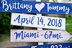 Nautical Beach Directional Sign, Wood Arrow Signage For Wedding 2 small