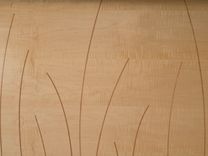 Modern Platform Bed Queen Size, Low Bed Frame Wood, Art Deco, Cherry Headboard, King, "River Rushes" 2 small