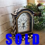 Courtly Mantle Clock Black And White Checked Clock Decor 1 small