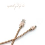Crystallized Fabric Wrapped Usb Lightning Charging Cord Genuine European Crystals Bedazzled 1 small