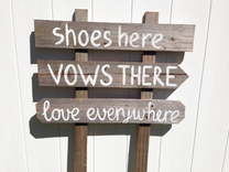Shoes Here Love Everywhere Rustic Beach Sign, Wedding Beach Decor 2 small