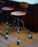Vintage Industrial Stool With Back 5 small